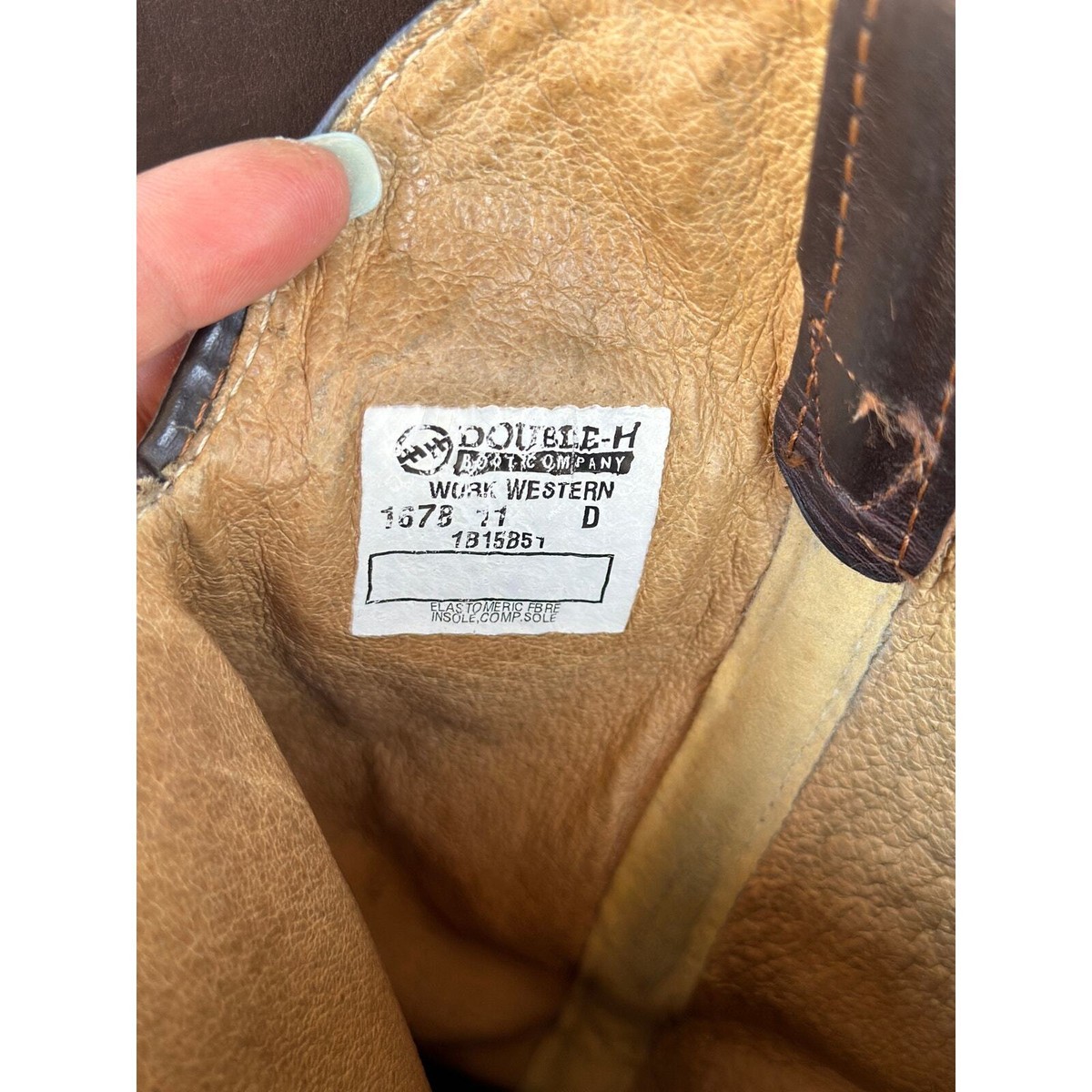 Double-H 1678 Work Western Brown Leather Cowboy Work Boots 