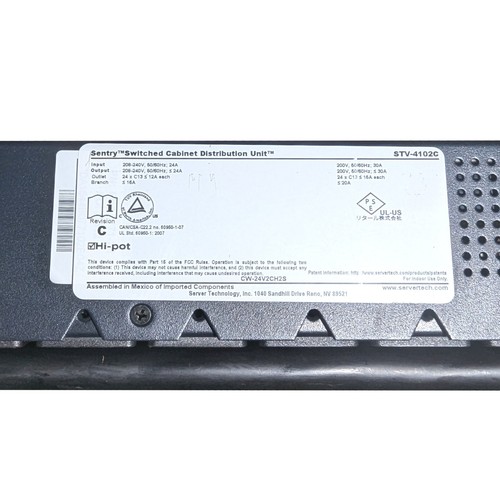 Server Technology STV-4102C Switched PDU 208V 24-C13-Outlets L6-30P Input - 第 2/2 張圖片