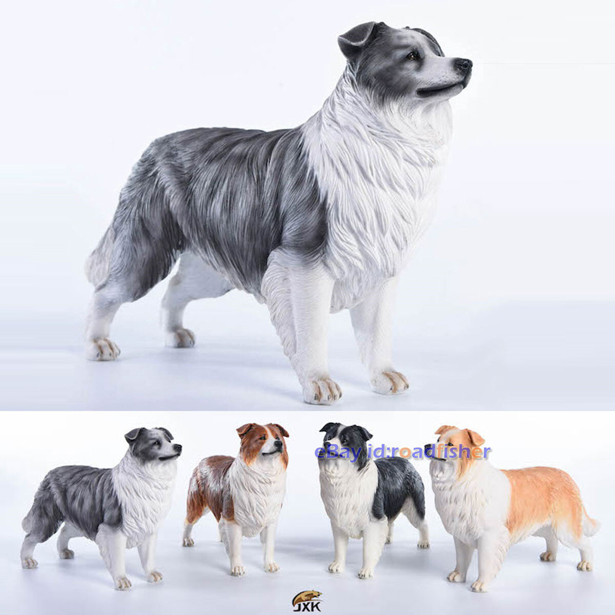 JXK 1/6 Border Collie Borderllie Dog Figure Animal Model Collector