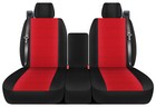 Truck Seat Covers 2004 - 2008 Ford F 150 with Integrated Seat Belts black-red