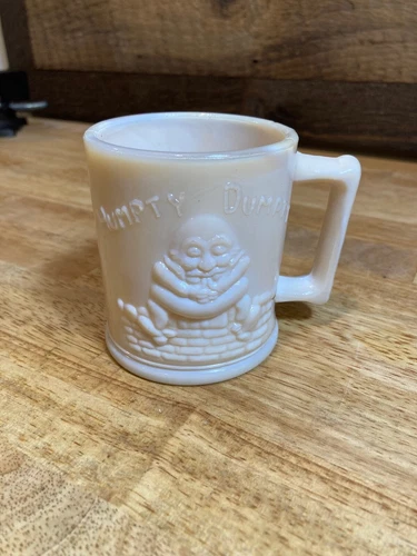 Vintage Tom-Tom Piper and Humpty Dumpty Milk Glass Mug