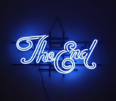 Blue The End Neon Light Sign Display Real Glass Shop Pub Wall Sign