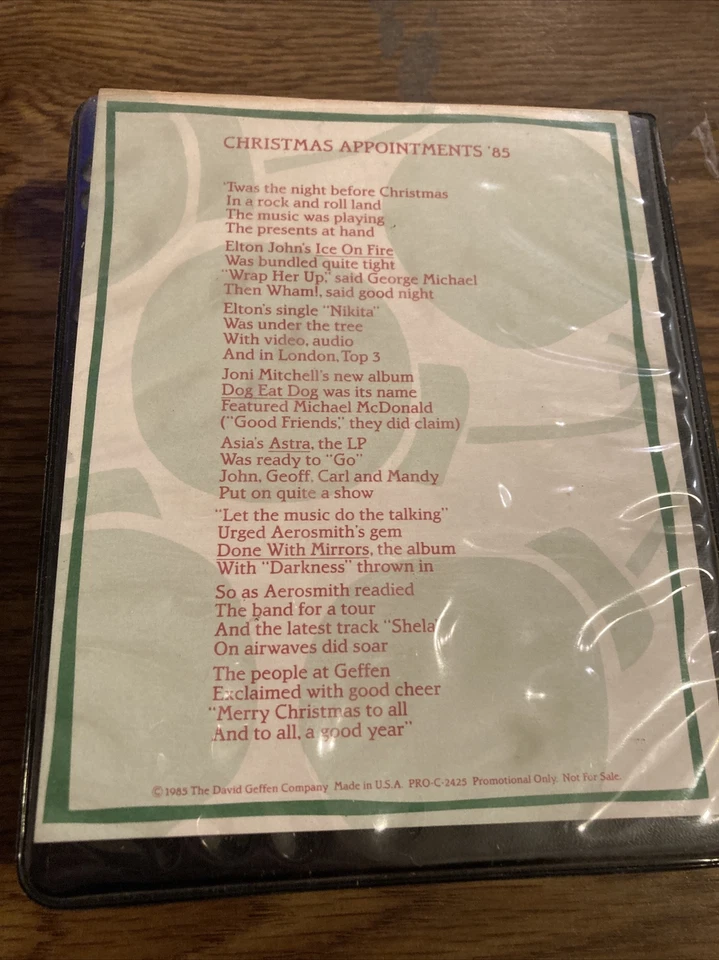 Geffen Christmas Appointments '85 RARE 4 Cassette set, Elton Asia Aerosmith Joni - Image 4 of 4
