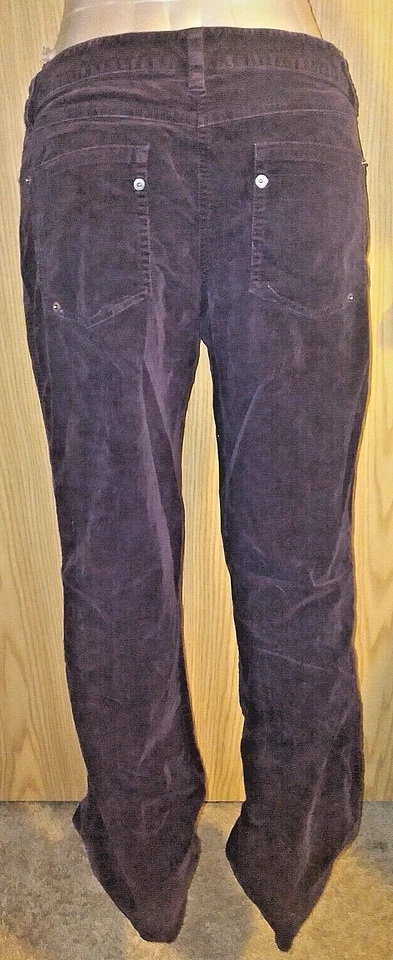 PANTALONES DE PANA KENNETH COLE REACTION, PLUMA ATERCIOPELADA BALLENA CIRUELA PÚRPURA TALLA 8 T Foto 4 de 4