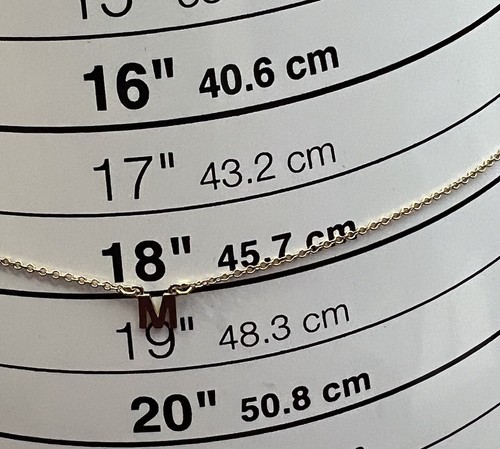 Oak And Luna INITIAL NECKLACE - 14K GOLD "M" 16-18" - Picture 7 of 8