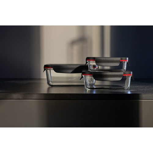 Storio Vorratsdose-Set 3-teilig Glas Vorratsglas luftdichter Aroma-Deckel Fri... - Bild 2 von 9