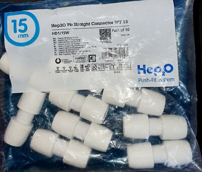 15 mm Hep2O Pb gerader Verbinder WT 15 - 10er Pack HD1/15W