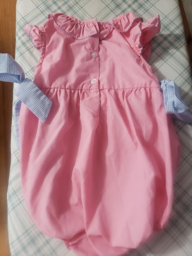 Classic Whimsy Girl 24M Smocked CINDERELLA Bubble Romper Pink Blue Hand-Smocked - Picture 2 of 6