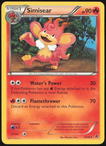 SIMISEAR 19/98 RARE EMERGING POWERS POKEMON LIGHTLY PLAYED