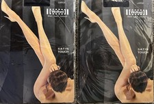 WOLFORD Satin Touch 20 Tights Admiral Blue Lot Of 2 Sealed Large Made In Austria