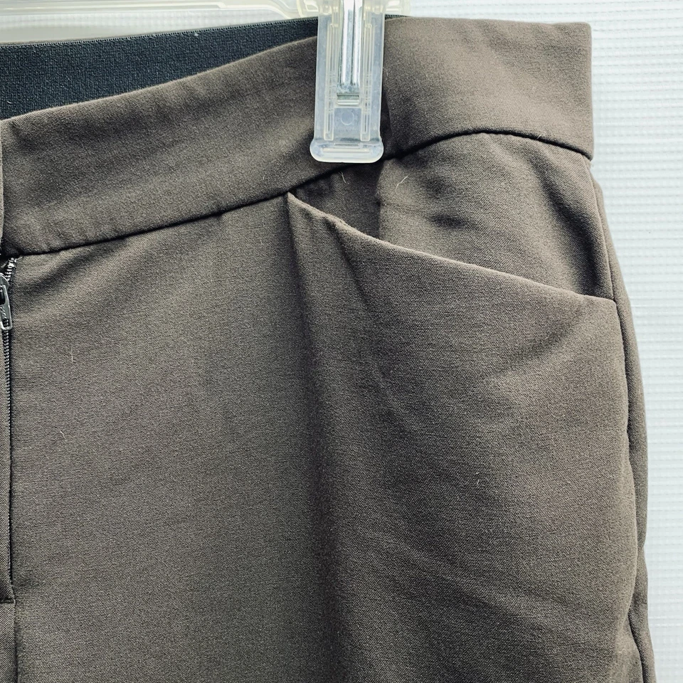 JM Collection Women's Brown Stretch Dress Pants Size 14 Flaw READ  Inseam 27.5 - Image 3 of 4