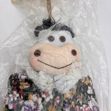 Plastic Grocery Bag Fabric Doll Storage Dispenser Cute Cow Doll Decor 1980s