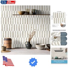 Vamos Peel and Stick Backsplash Seamless Tile for Kitchen and Bathroom,White ...