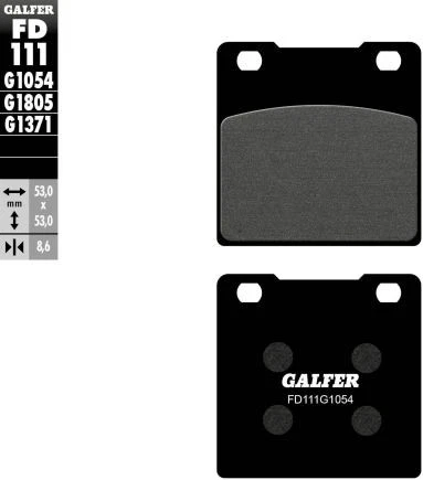 Galfer Brakes Galfer 1054 Semi-Metallic Rear Brake Pads Motorcycle FD111G1054 - Image 2 of 4