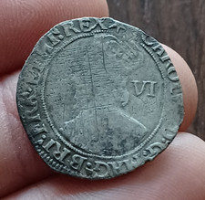 CHARLES I (1625-1649) SILVER HAMMERED SIXPENCE. MINTMARK STAR 1640-41.