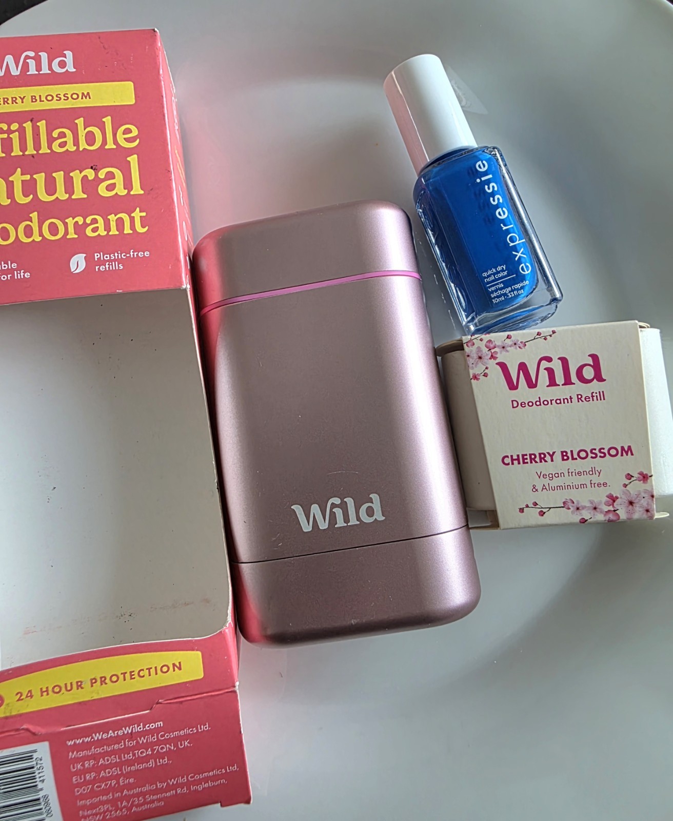 Wild Cherry Blossom Refillable Natural Deodorant 40g  Refill +essie Expressie