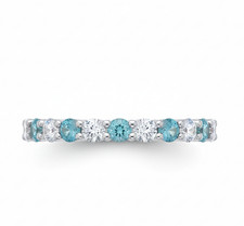 Sterling Silver Blue Topaz Eternity Ring Anniversary Band 925 Hallmark Size K-S
