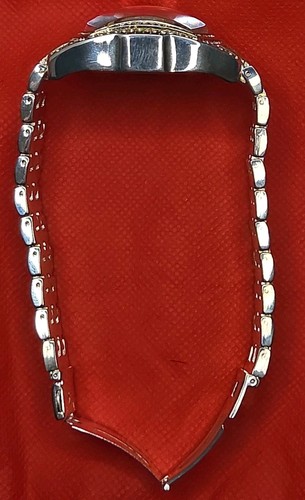 Geneva Elite #2472 40mm Diamond Case Domed Crystal Japan Quartz Watch New Batter - Picture 14 of 20
