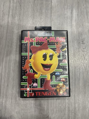 Sega Genesis Ms Pac Man Pac-man Video Game Cartridge and Case
