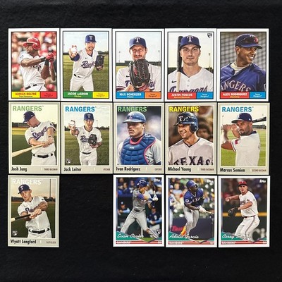 Texas Rangers 2024 Topps Archives Base Team Set Evan Carter RC Wyatt Langford RC