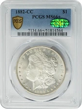 1882-CC Morgan Silver Dollar $ MS66+ PCGS Secure CAC 949501-51