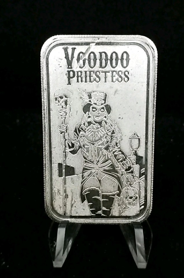 1 Oz. VOODOO Priestess MK Barz Paul Abram's .999 Silver Art Bar