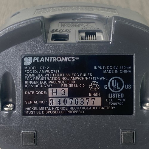 Plantronics CT12 2,4 GHz Telefon bezprzewodowy z identyfikatorem dzwoniącego Bez kabla zasilającego AC AS-IS - Zdjęcie 13 z 13