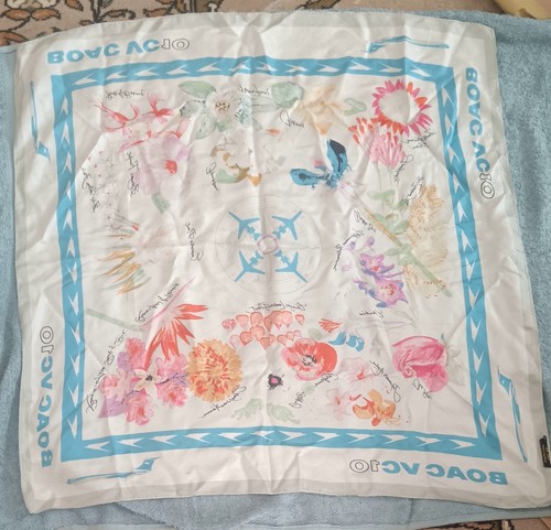 BOAC VC10 In Flight Gift - Floral Decorated Silk Scarf. - Foto 6 di 7
