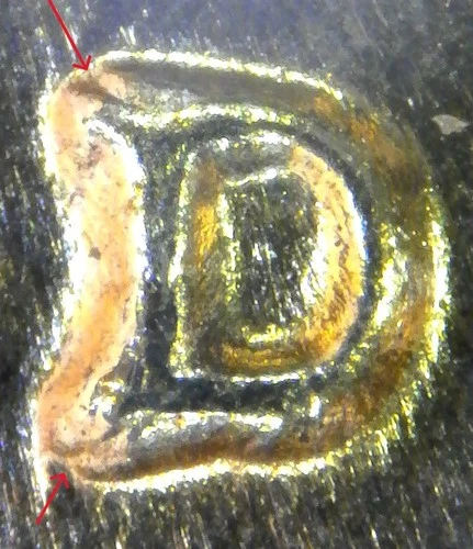 1958-D Uncirculated Lincoln Wheat Cent Error - Re-Punched Mintmark RPM  (E6174)