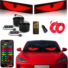 2PCS Devil Eyes Light for Cars,14.72Inx3.62In Programmable Flexible LED Display