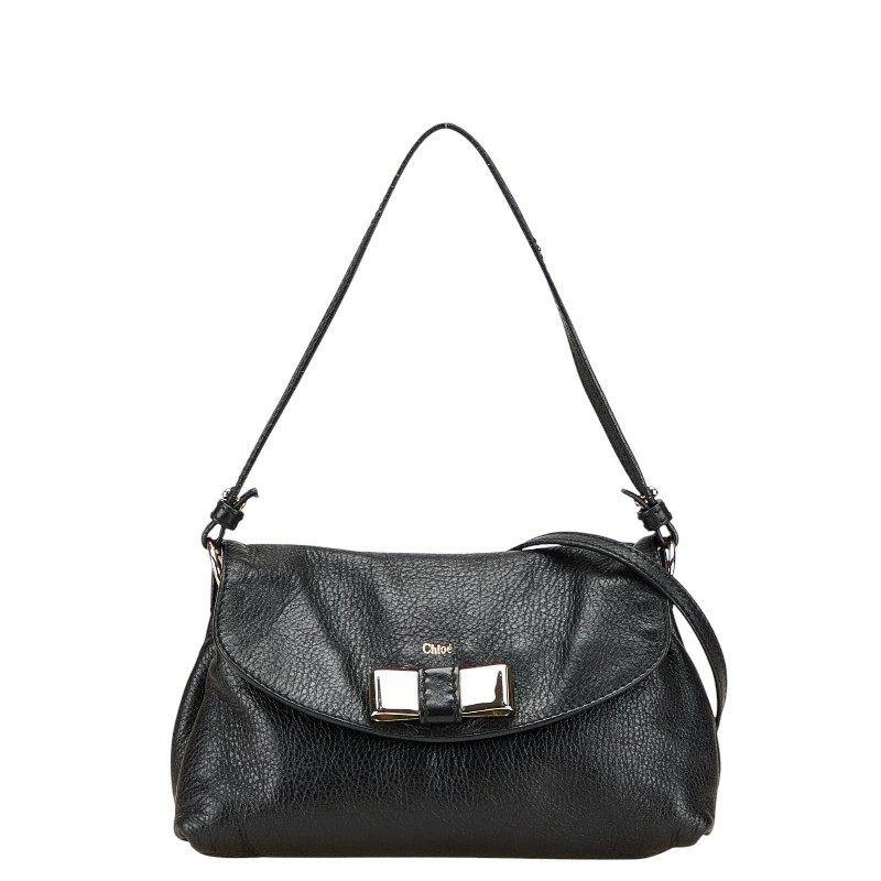 Borsa a tracolla Chloe Lily in pelle nera chiusura con bottoni a pressione a ...