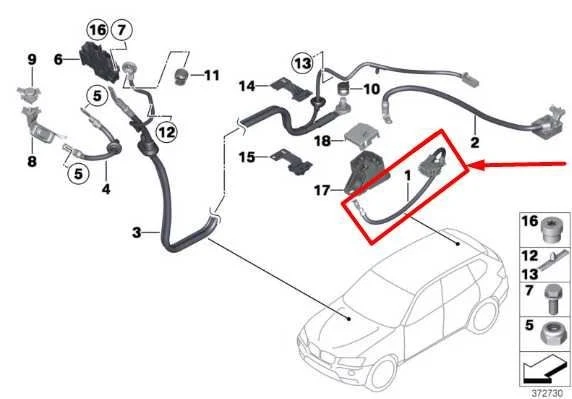 Cable de batería negativo BMW X3 xDrive28i 2011-2017 61219302358 OEM Foto 2 de 4
