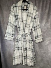 DANIEL BUCHLER Gray Plaid Robe Men Sz Medium Large Nordstrom Luxury Plush