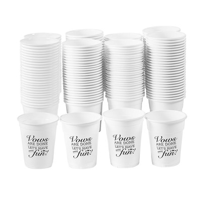 Fun Express  Mega Wedding Vows Are Done Disposable Plastic Cups, 4 1/2'' 16 oz Bu