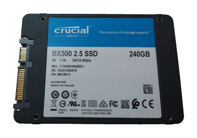 CRUCIAL 240GB SSD SATA CT240BX500SSD1 S/N: 1932E1929A79 #NFP3136