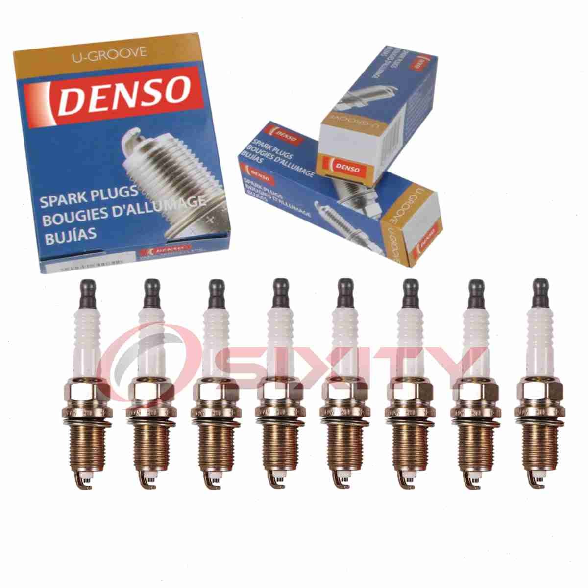 8 pc DENSO 3120 Standard U-Groove Spark Plugs for SP0RC12YC5 K16R-U11 ui