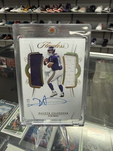 Daunte Culpepper 2020 Panini Flawless Dual Patch Auto On Card 06/25 DPA-DCU