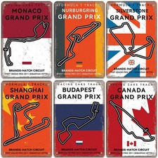 Vintages Blechschild Motorsport Rennstrecke Sammlerdeko