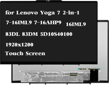 16" LCD Screen Display Assembly for Lenovo Yoga 7 2-in-1 16IML9 83DL 30Pin Touch
