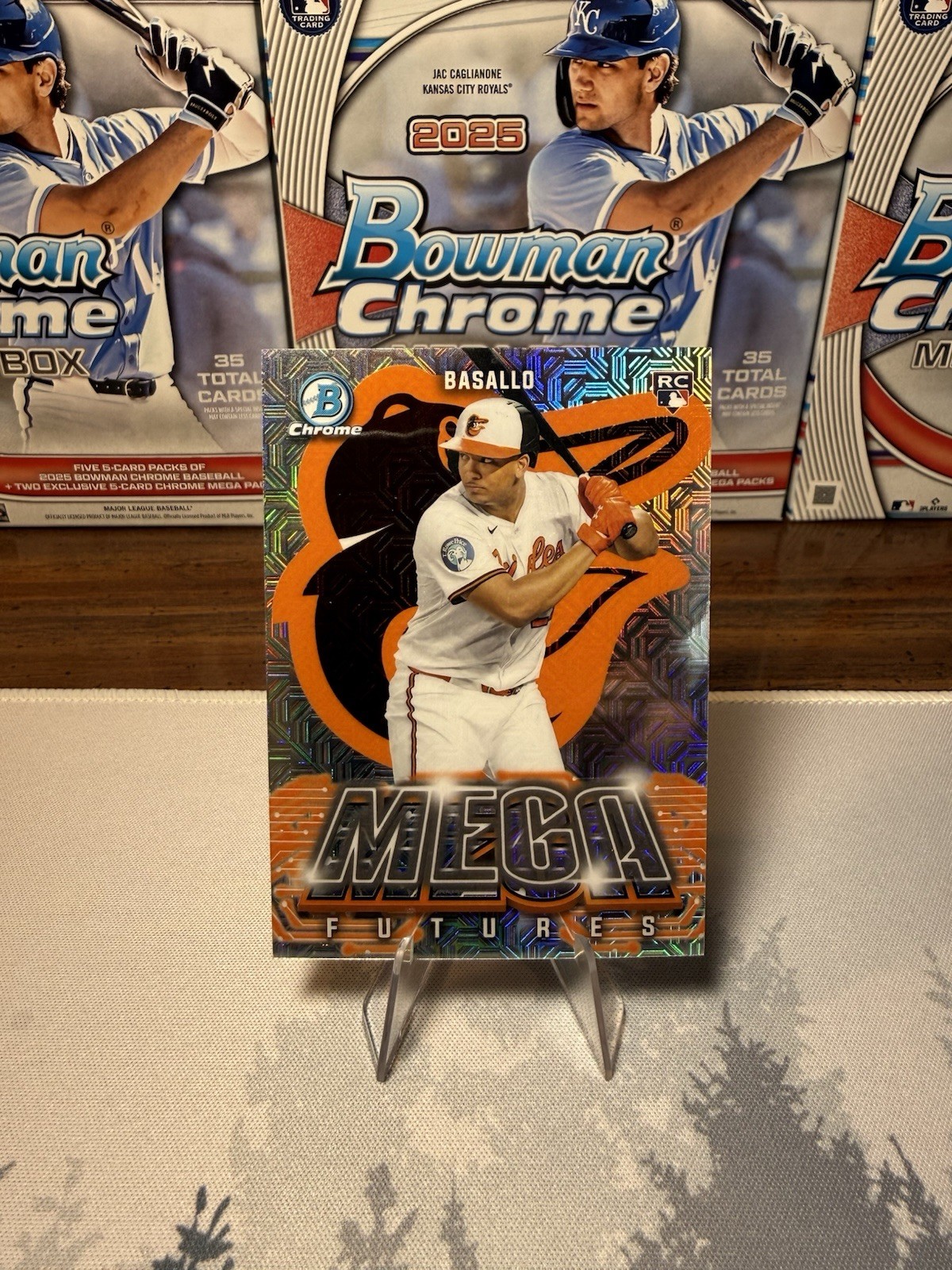 Samuel Basallo 2026 Bowman Chrome MF-15 Mega Futures Mojo Refractor RC Orioles