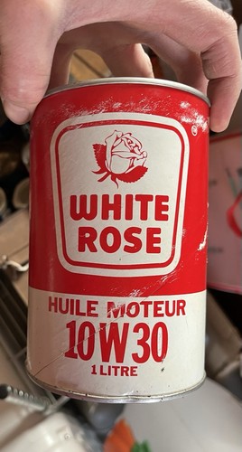 Vintage white rose motor oil can one quart cardboard - Picture 2 of 4