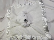Carters White Polar Bear Baby Security Blanket Satin Trim/Backing Lovey 2018