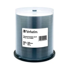 Verbatim CD-R 700MB 52X White Thermal Hub Printable - 100pk Spindle (95254)