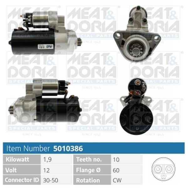 Anlasser Starter Meat & Doria 5010386 12V FüR Porsche Cayenne 9PA Turbo-image