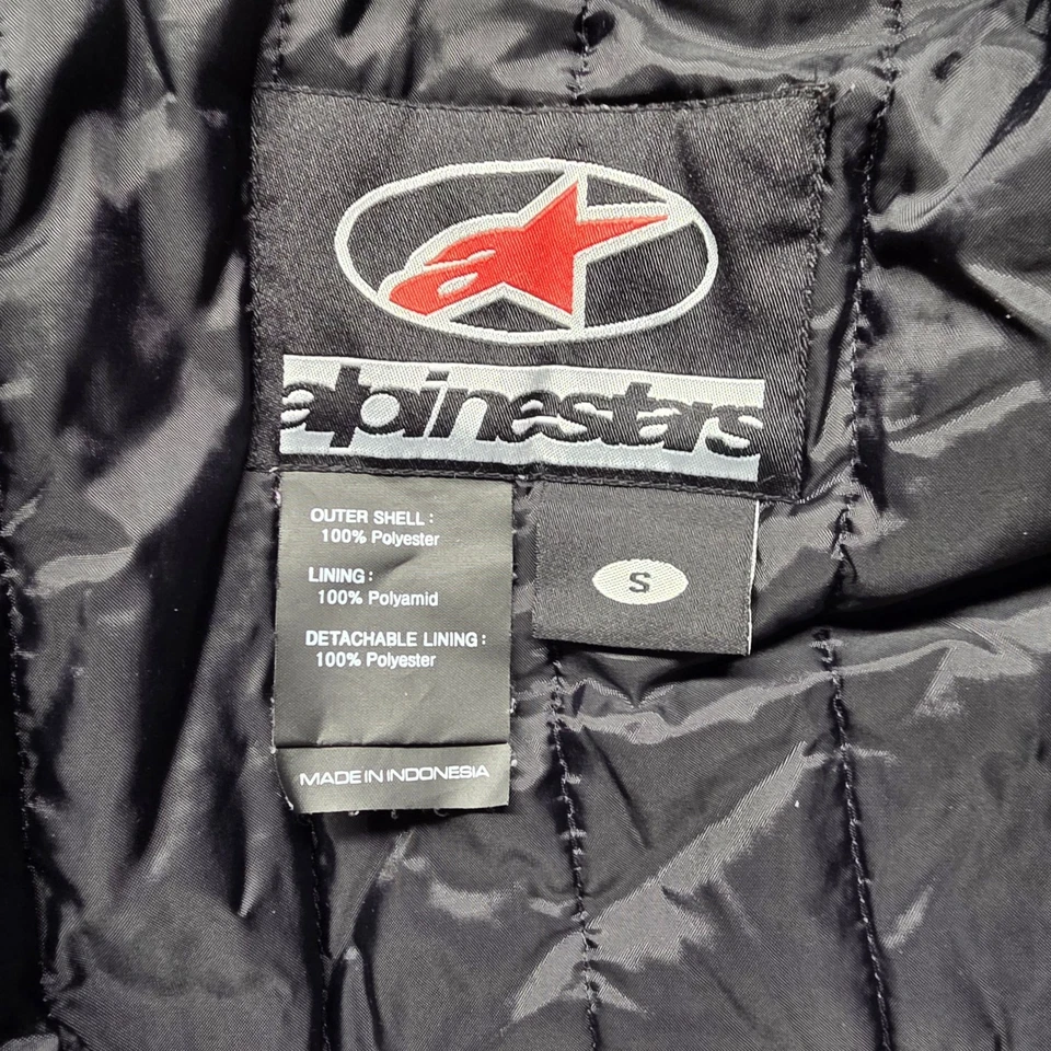 Chaqueta de motocicleta Alpinestars gris negra blindada para hombre pequeña forro extraíble Foto 4 de 4