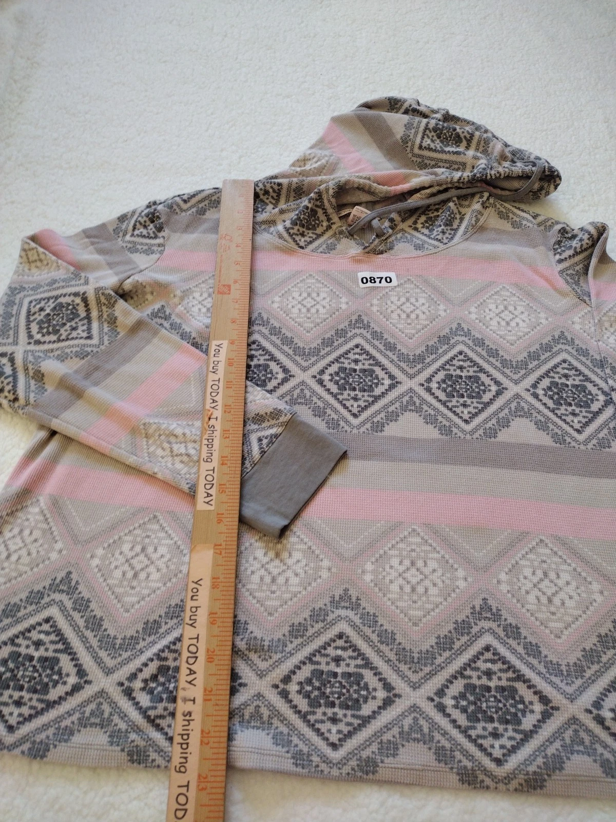 UNDERCOVER Maglione Victoria Secret donna grande grigio rosa preppy termico manica lunga felpa con cappuccio