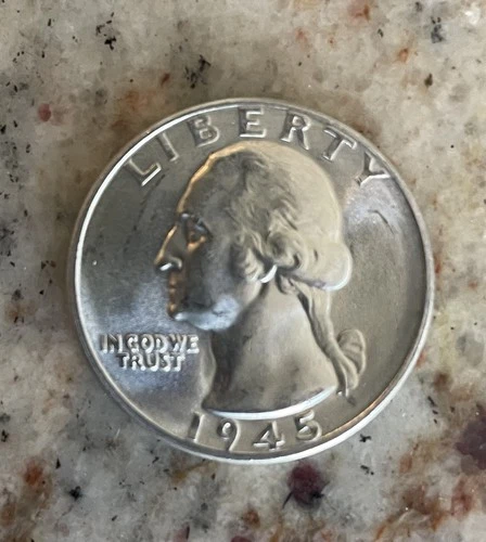 Washington Quarter 1945P #2 - NICE BU Condition. UNC/Nearly UNC  Combined Ship