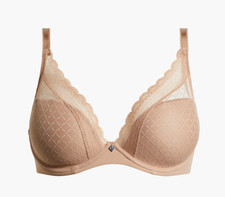 Chantelle Norah Chic Plunge T-Shirt Bra Coffee Latte Size 34C EU 75C NWOT 16MN