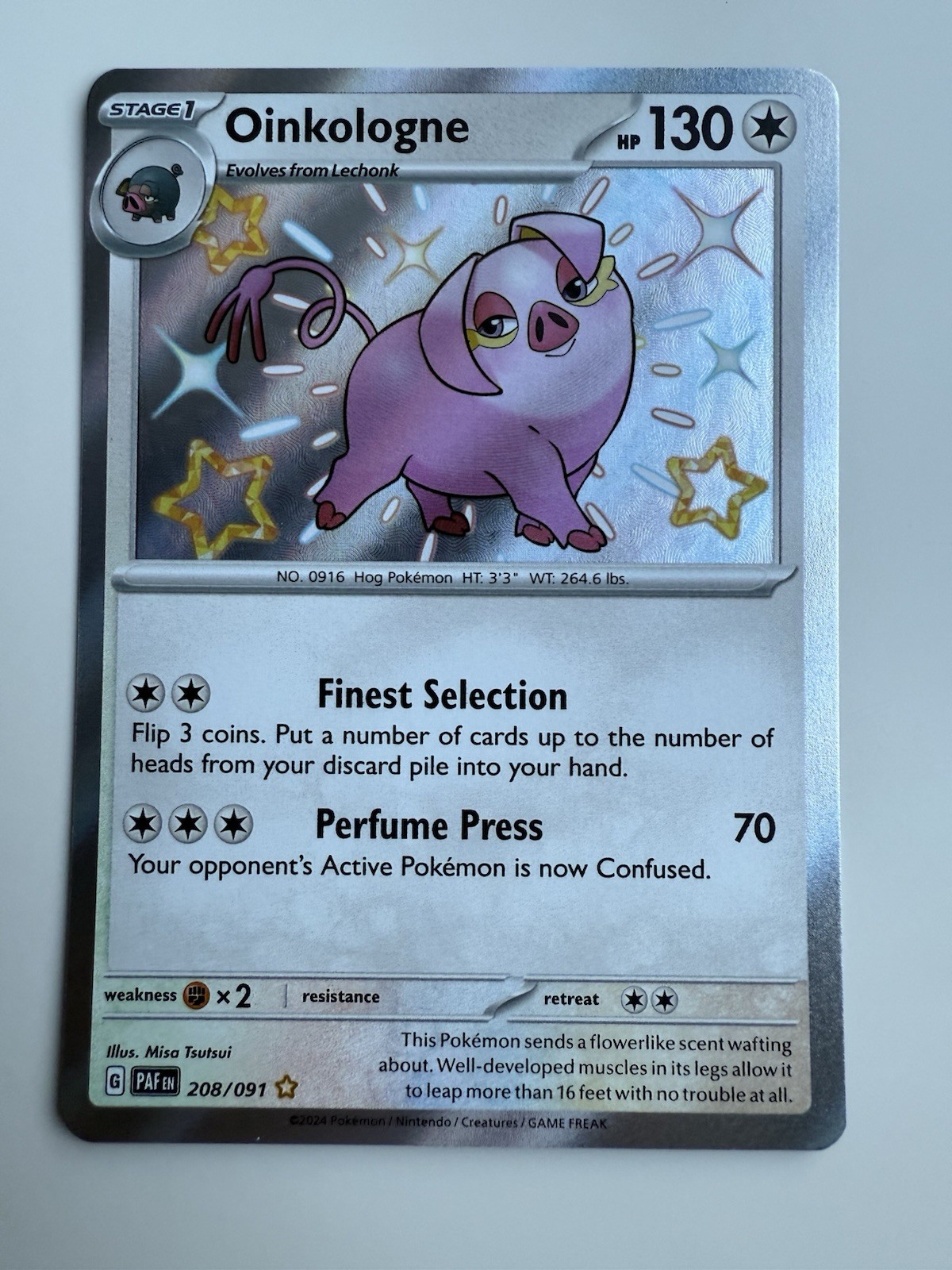Oinkologne Holo Shiny Rare SV: Paldean Fates 208/091 NM