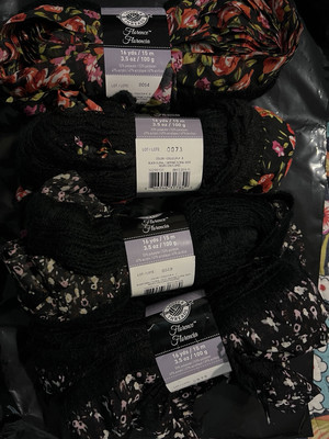 crochet Florence ruffle fabric yarn loops & threads 17.4yd mixed lot FLORAL NEW